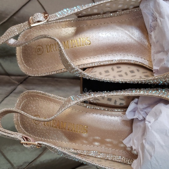 NWT- Dream Pairs Crystal Embellished Slingback Peeptoe - Picture 9 of 10